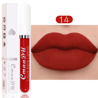 Velvet Matte Lip Gloss Sexy, Long Lasting, Non-stick Cup, Waterproof - Women's Beauty Makeup in Red shade