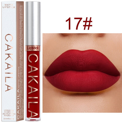 Velvet Matte Lip Gloss Sexy, Long Lasting, Non-stick Cup, Waterproof - Women's Beauty Makeup in Red shade