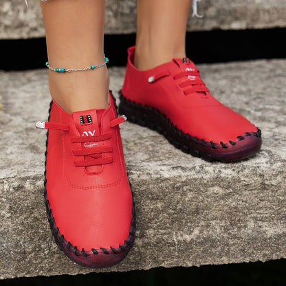 Women's Casual Shoes Soft, Comfortable Flat Shoes made of PU Leather - Vulcanized Shoes