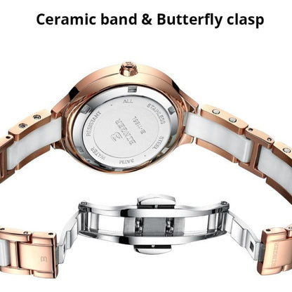 luxurious timepiece Zegarek damski Switzerland BINGER Fashion Women Watch Luxury Brand Bracelets Ceramic Watch band Sapphire Waterproof Montre femme