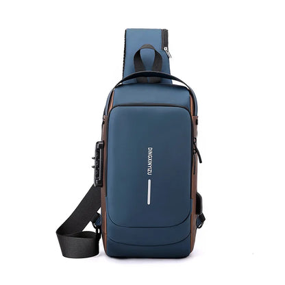 Chest Bag for Men Crossbody Bag Waterproof USB Shoulder Bag Anti-Theft Travel Messenger Chest Sling Pack Fashion Luxury Designer