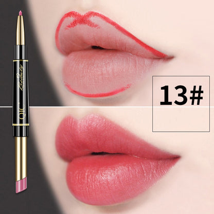 2 IN 1 Lip Liner Waterproof Matte Lipstick Pencil Sexy Red Long Lasting Lipliner Makeup Cosmetics