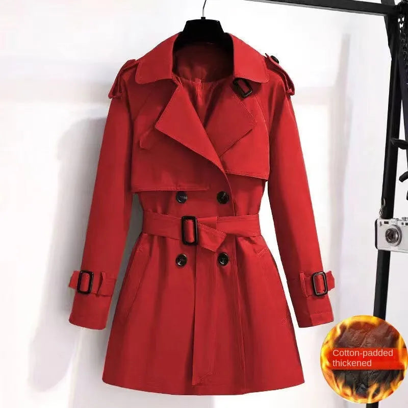 Women Vintage Elegant Clothes Trench Coat All-match Elegant Fashion Double Breasted Loose Street Short Jacke