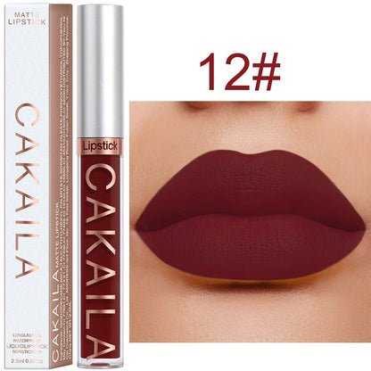 Velvet Matte Lip Gloss Sexy, Long Lasting, Non-stick Cup, Waterproof - Women's Beauty Makeup in Red shade