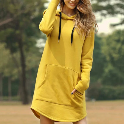 Get Comfy in Style with Casual Long Hoodies for Women Loose Fit, Oversized with Pockets - Your Go-To Hoody Dress Pullover, Perfect for Casual Fashion and K-Pop Inspired Looks