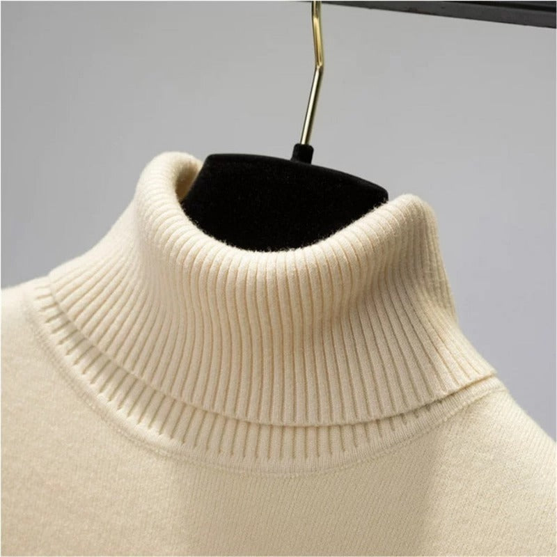 New Elegant Thicken Velvet Lined Turtleneck Winter Sweater for Women - Warm Sueter Knitted Pullover, Slim Tops, and Jersey Knitwear Jumper.