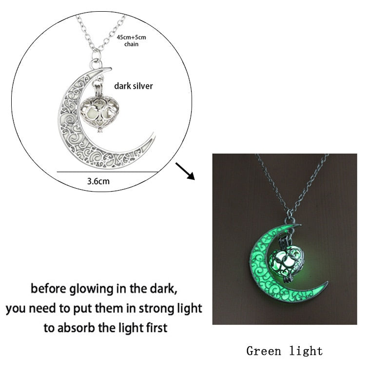 Luminous Dragon Necklace Glowing Night Fluorescence Antique Harajuku Style Silver Plated Glow In The Dark Necklace for Men Women Party Hallowen