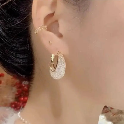 Elegant Mesh Zircon Earrings - Unique Design, Light Luxury, and Fashionable Trend for Women's Jewelry Parties - Premium Gift