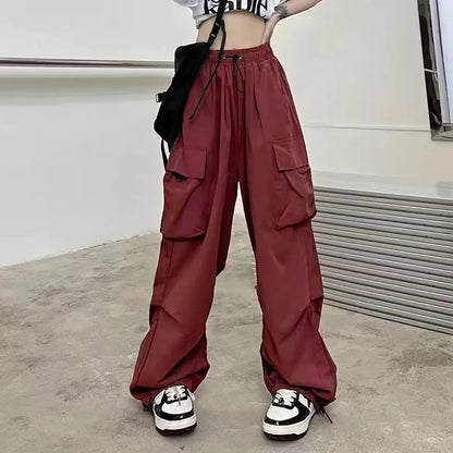 Cargo Pants Women Baggy Trousers 2024 Fall Streetwear Oversized Pants Vintage Casual Elastic Waist Loose Sweatpants Women