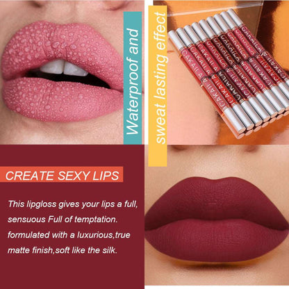 18 Colors Matte Lipgloss Liquid Lipstick Long Lasting Sexy Red Pink Nude Lip Gloss