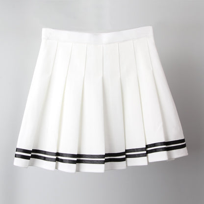 White High Waist Gothic Streetwear Style with Punk Pleated Vintage Skirt, Cross Print, and Lolita Harajuku Vibes for Women Mini Skirts