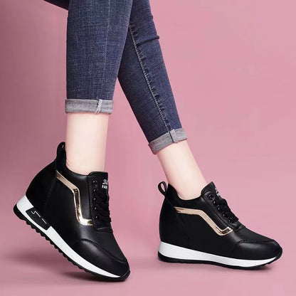 Women's Autumn Wedge Shoes Casual Increase Shoes with Hidden Heels, Thick Bottom Breathable Trainers - Zapatos De Mujer