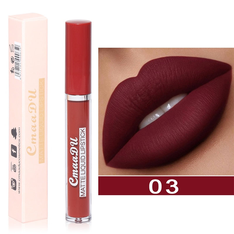 Velvet Matte Lip Gloss Sexy, Long Lasting, Non-stick Cup, Waterproof - Women's Beauty Makeup in Red shade