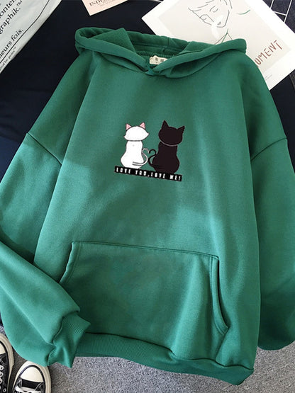 Harajuku Hoodie: Streetwear Hoodies for Women with Cute Cat Print - Autumn Long Sleeve Sweatshirt for a sudadera mujer style