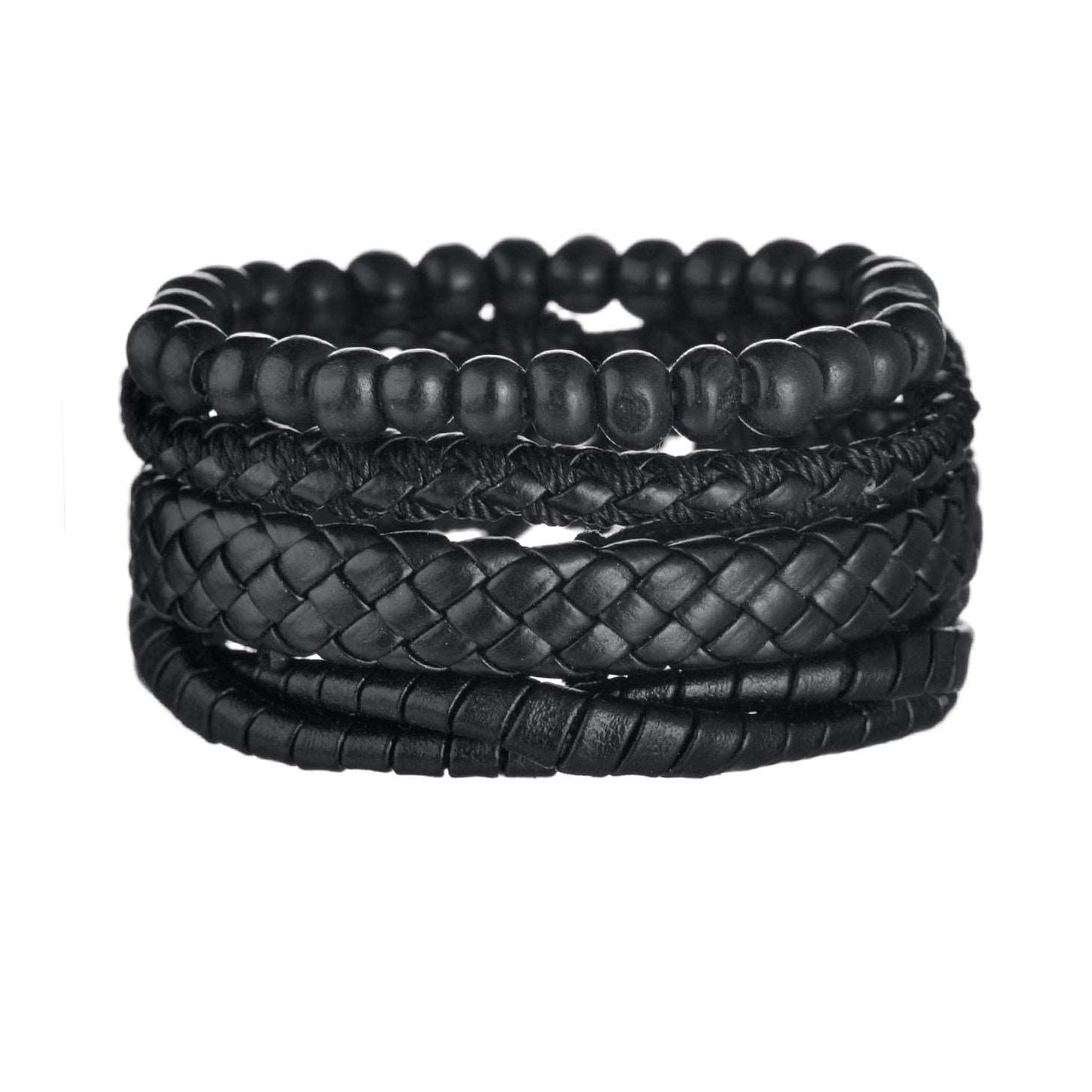 3/4Pcs/ Set Braided Wrap Leather Bracelet for Men