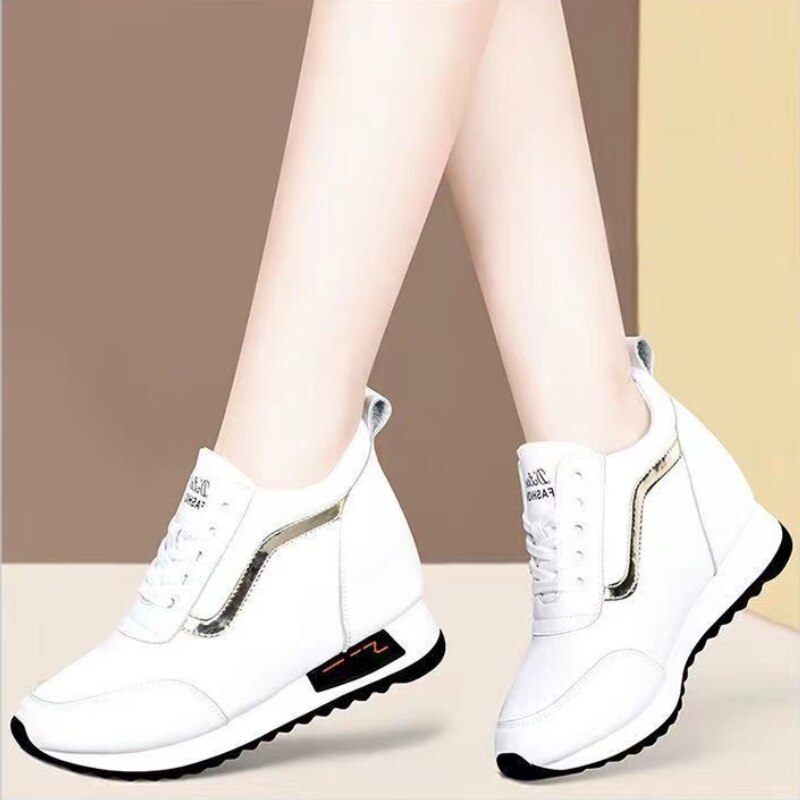 Women's Autumn Wedge Shoes Casual Increase Shoes with Hidden Heels, Thick Bottom Breathable Trainers - Zapatos De Mujer