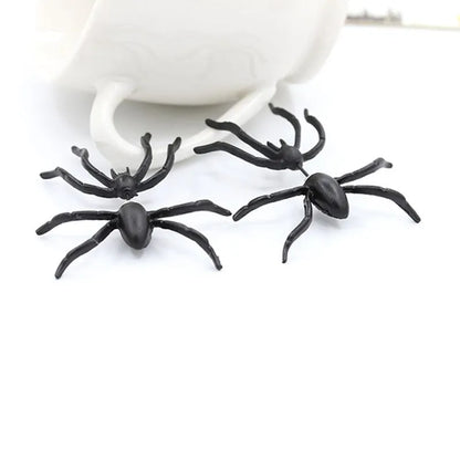 Halloween Funny Spider Stud Earrings Woman 3D Creepy Black Spider Ear Stud Earrings Halloween Costumes Party DIY Decoration