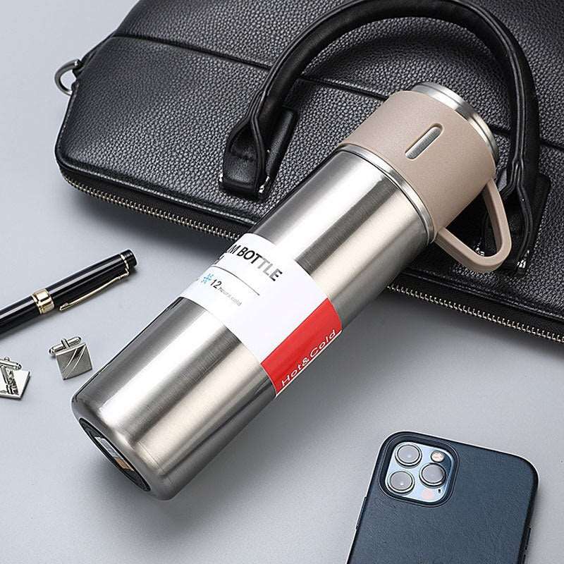 3 In 1 set of  Thermos Mug Leak_Proof Travel Thermo Cup for Tea Water Coffee  500ML Gift Set