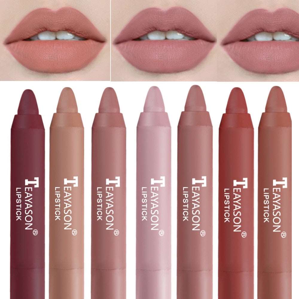 12 Colors Sexy Matte Lipstick Waterproof Long Lasting Color Rendering Non-stick Velvet Lips Liner Pencil Woman Makeup Cosmetics