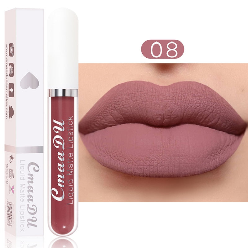 Velvet Matte Lip Gloss Sexy, Long Lasting, Non-stick Cup, Waterproof - Women's Beauty Makeup in Red shade