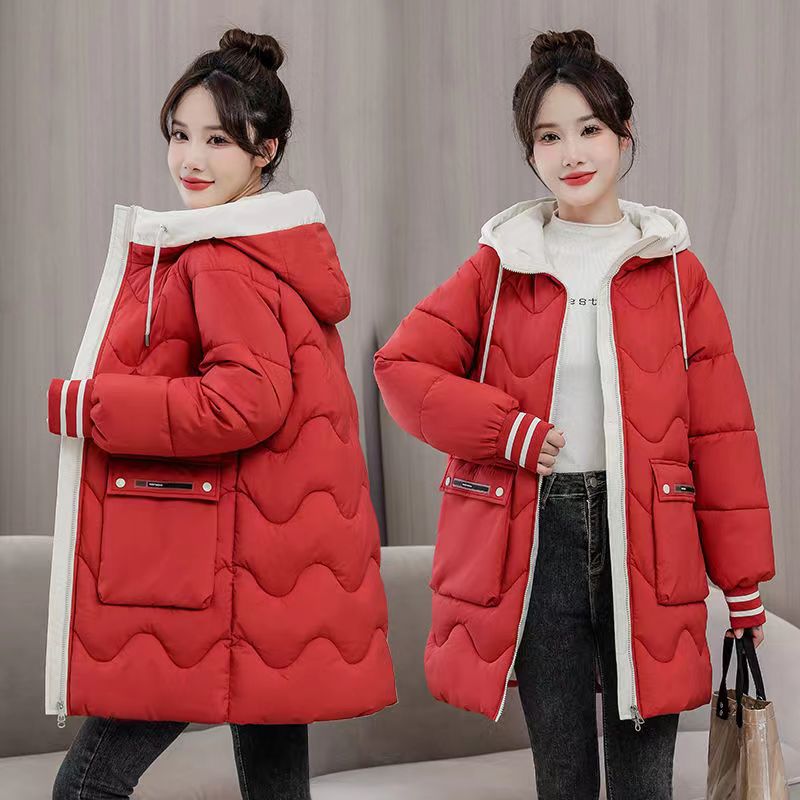 barbour quilted coat 2023 Winter Women's Jacket Coats: Long Parkas, Hooded Overcoat with Down Cotton