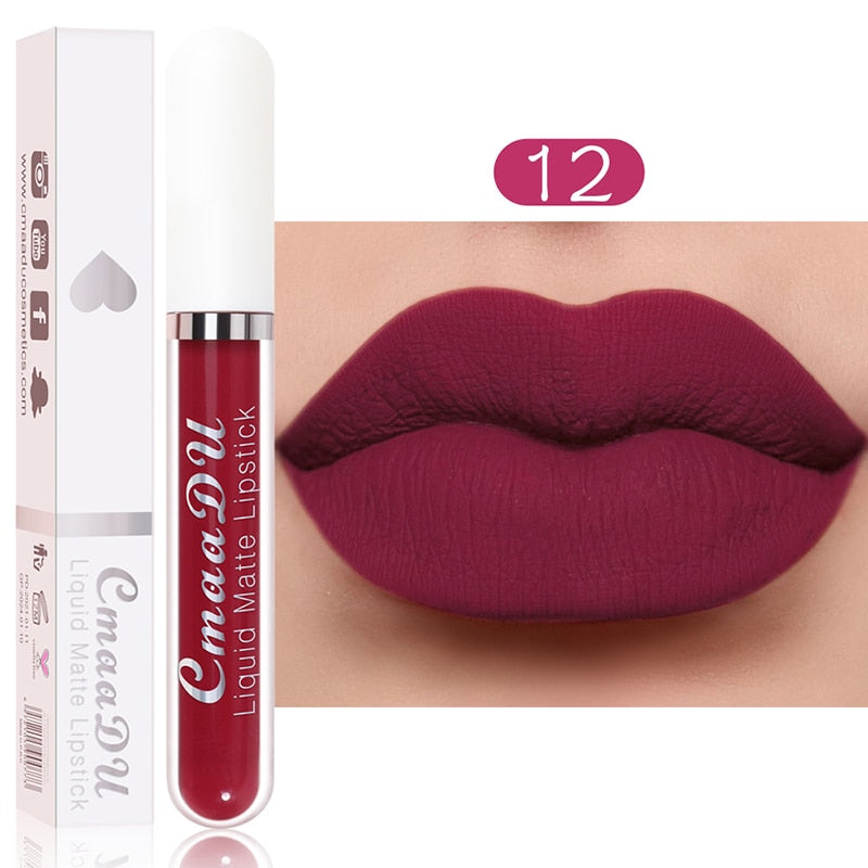 Velvet Matte Lip Gloss Sexy, Long Lasting, Non-stick Cup, Waterproof - Women's Beauty Makeup in Red shade