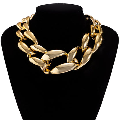 Punk Chunky Chain Choker Necklace for Women Hip Hop Gold Color Layered Collar Necklace Statement Fashion Jewelry