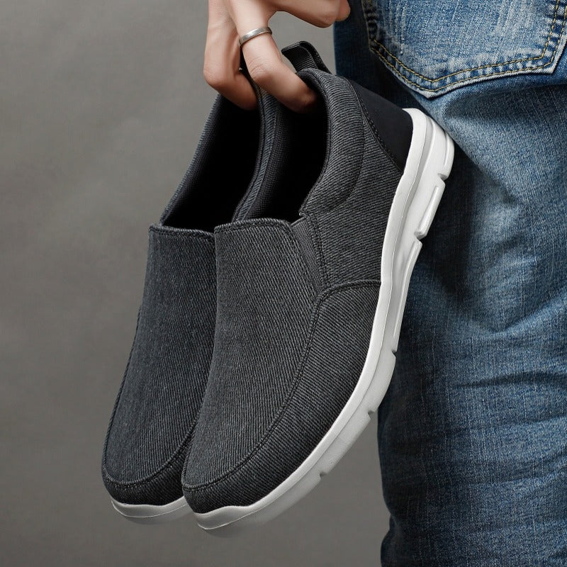 Men's Summer Canvas Shoes Breathable, Comfortable Slip-On Walking Sneakers