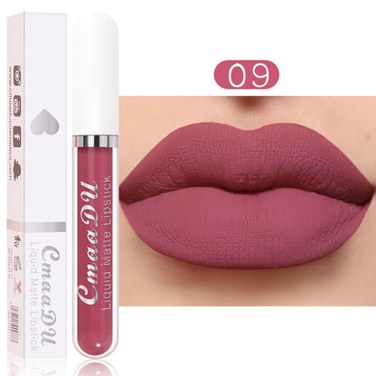 Velvet Matte Lip Gloss Sexy, Long Lasting, Non-stick Cup, Waterproof - Women's Beauty Makeup in Red shade