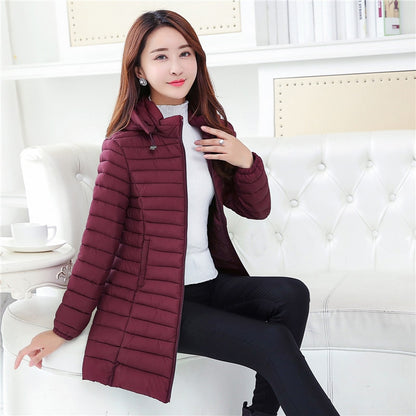  Winter Ultra-Light Thin Down Waterproof Coat for Women - Slim Short Hooded Parka Jacket