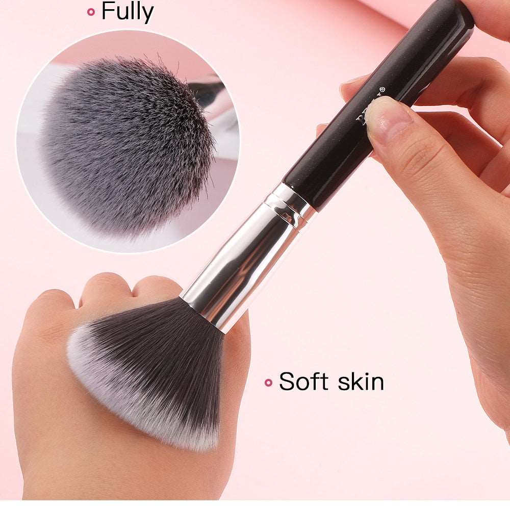 Black Makeup Brushes Set Professional Natural Goat Hair Brushes for Foundation, Powder, Contour, Eyeshadow, and More