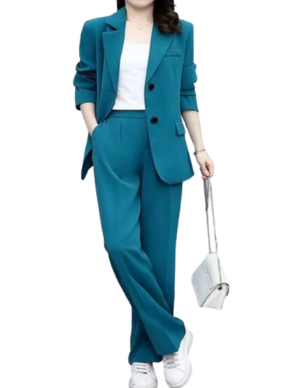 chic and versatile Spring Autumn Thin Women's Blazers Long Pants 2 Piece Set – a fashionable Korean office lady ensemble comfort office outfits