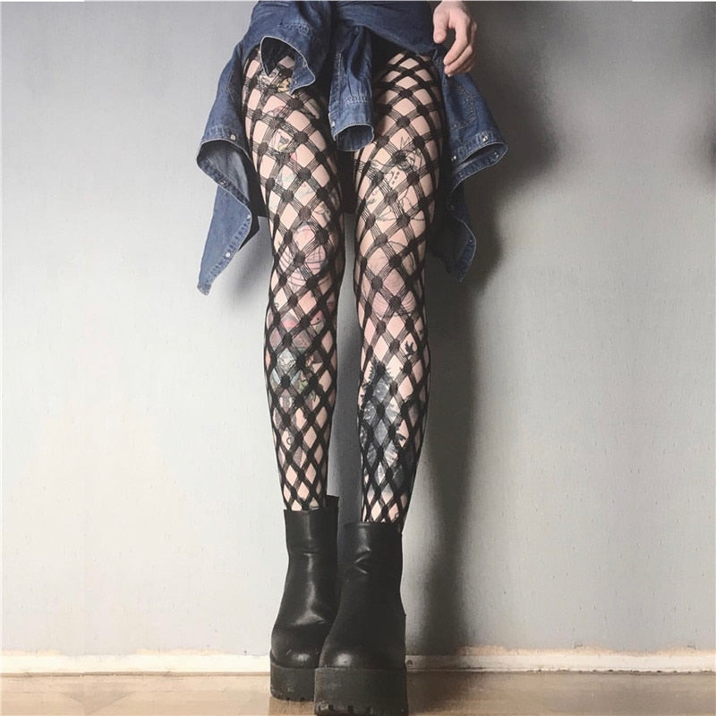 Transparent Tights Gothic Punk Girl Club Party Black Female Women Stockings