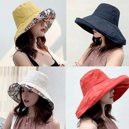 Women's Hat | Bucket Hat Panamanian Women | Four Seasons Fisherman Hat | Big Brim Hat | Double-Sided Fisherman Hat | Sun Visor Sunhat