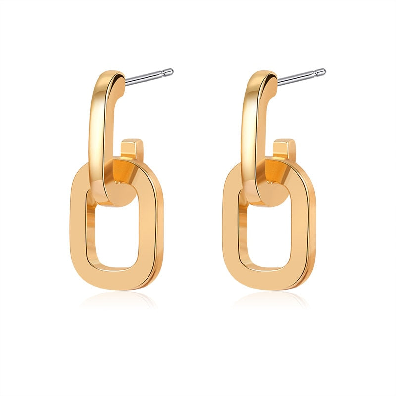 Luxury Hoop Earrings Gold Plating Vintage Geometry 2023 Trendy Fashion Female Jewelry