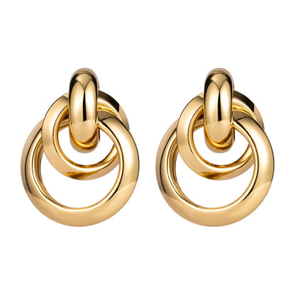 Luxury Hoop Earrings Gold Plating Vintage Geometry 2023 Trendy Fashion Female Jewelry