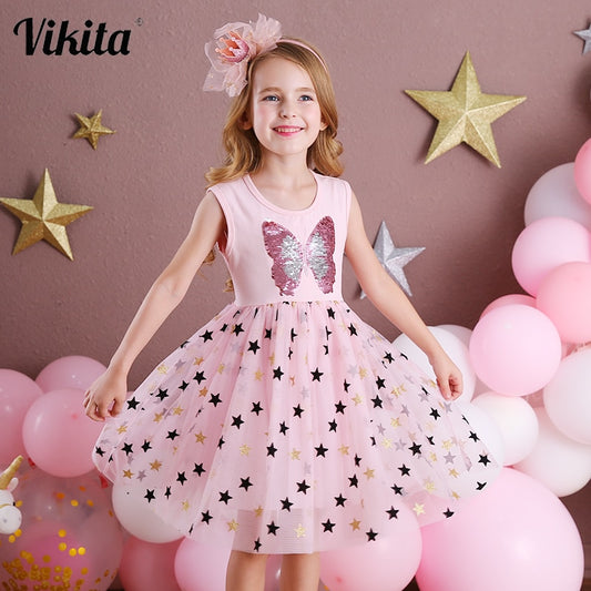 Kid Girls Dress , Party Wear Kids Butterfly Costume Children Clothing