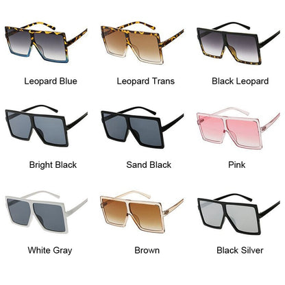 Square Sunglasses Woman Plastic Frame Clear Lens UV400 Shade Fashion