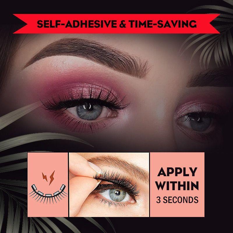 Reusable Self-Adhesive Multiple Reversible Natural Look Eyelashes