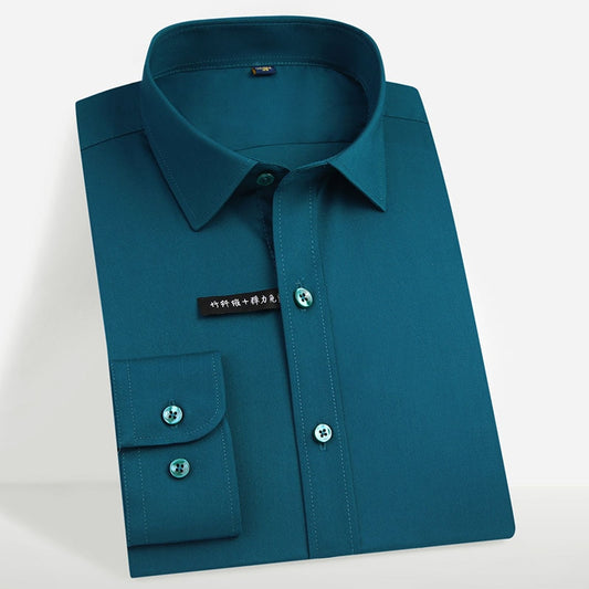 Men's Regular-fit Long Sleeve Stretch Easy Care Shirt Formal Business Office/Working Wear