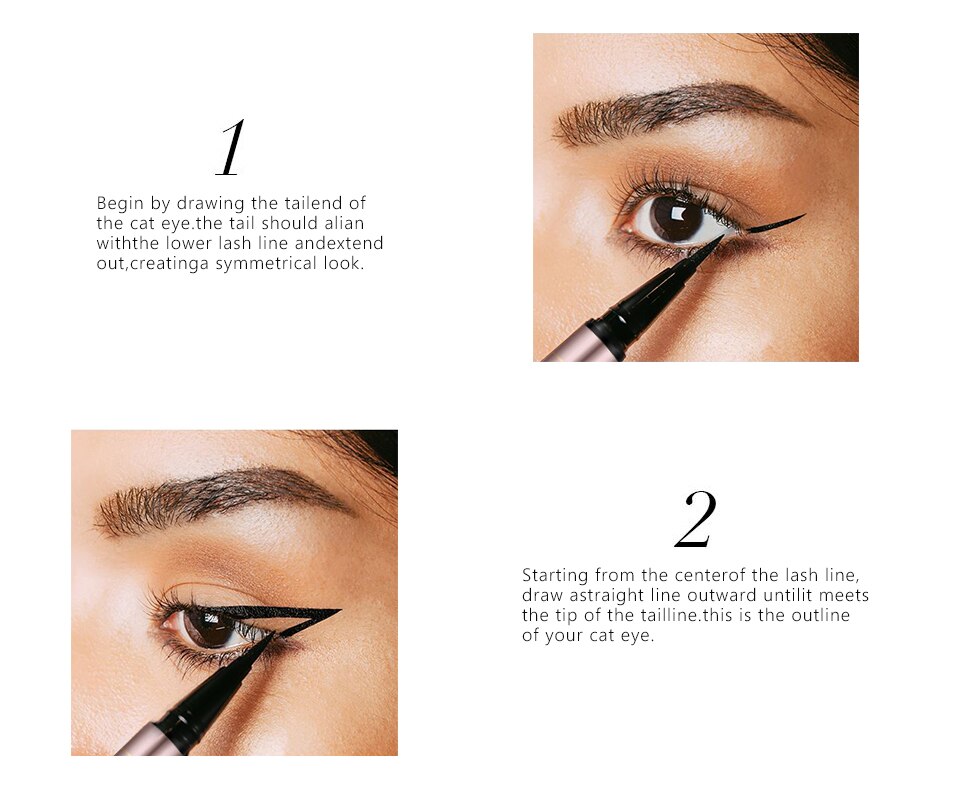 O.TWO.O Black Liquid Eyeliner Eye Make Up Super Waterproof Long Lasting Eye Liner Easy to Wear Eyes Makeup Cosmetics Tools