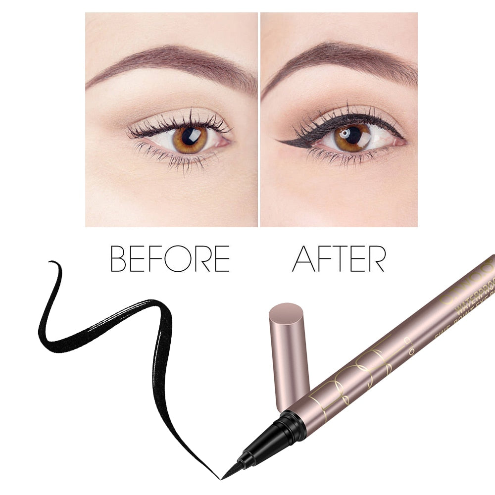 O.TWO.O Black Liquid Eyeliner Eye Make Up Super Waterproof Long Lasting Eye Liner Easy to Wear Eyes Makeup Cosmetics Tools