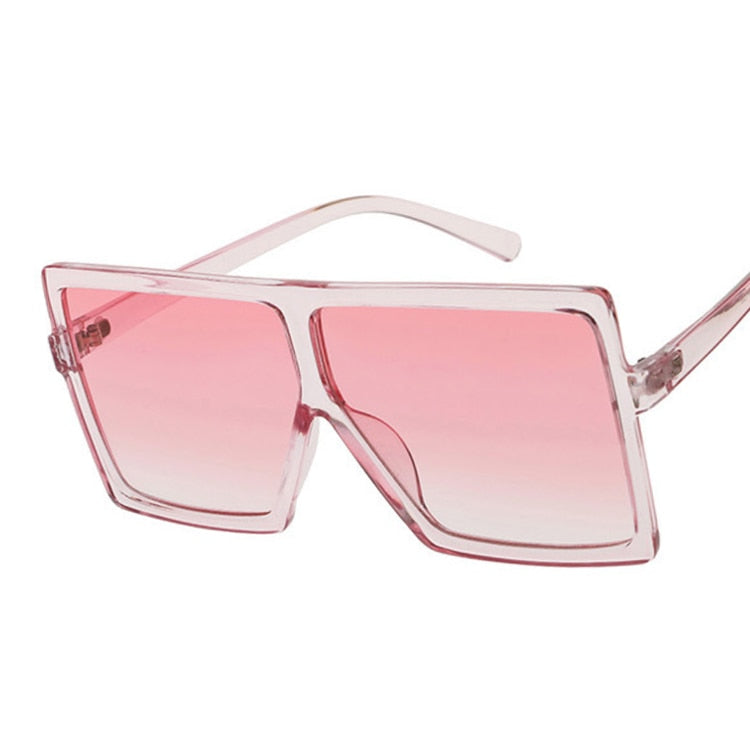 Square Sunglasses Woman Plastic Frame Clear Lens UV400 Shade Fashion