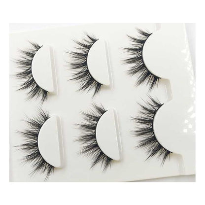 3D False Self Adhesive Eyelashes with Japanese Cotton Thread and Realistic Makeup Tools