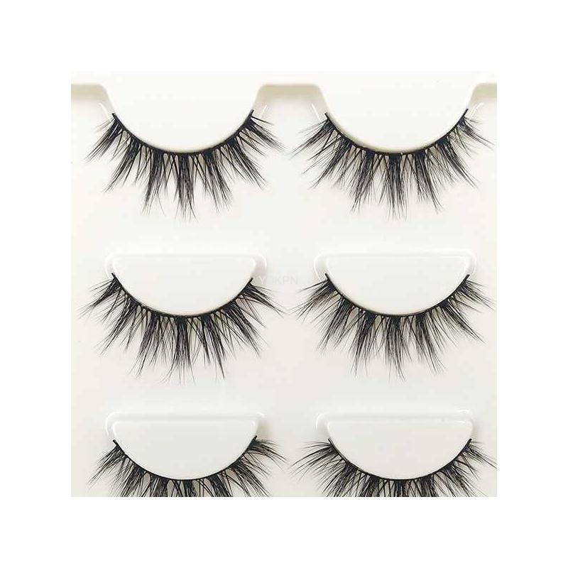 3D False Self Adhesive Eyelashes with Japanese Cotton Thread and Realistic Makeup Tools