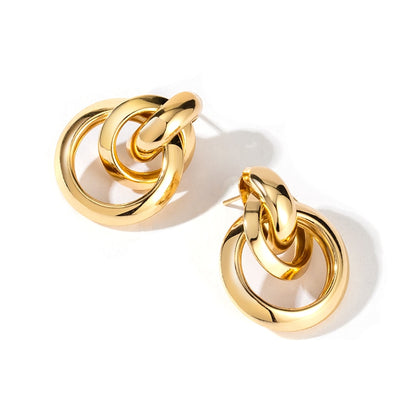 Luxury Hoop Earrings Gold Plating Vintage Geometry 2023 Trendy Fashion Female Jewelry