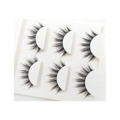 3D False Self Adhesive Eyelashes with Japanese Cotton Thread and Realistic Makeup Tools