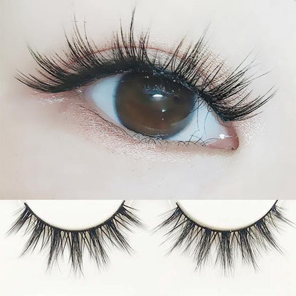 3D False Self Adhesive Eyelashes with Japanese Cotton Thread and Realistic Makeup Tools