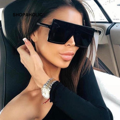 Square Sunglasses Woman Plastic Frame Clear Lens UV400 Shade Fashion