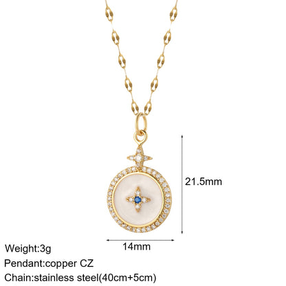 Heart Evil Blue Eye Sun Necklaces for Women